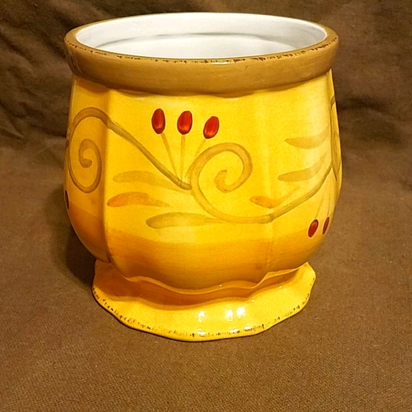 Yellow Ceramic Decorative Pot Planter Vase - Picture 2 of 5